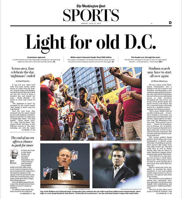 Washington Post Sports Page July 22 2023